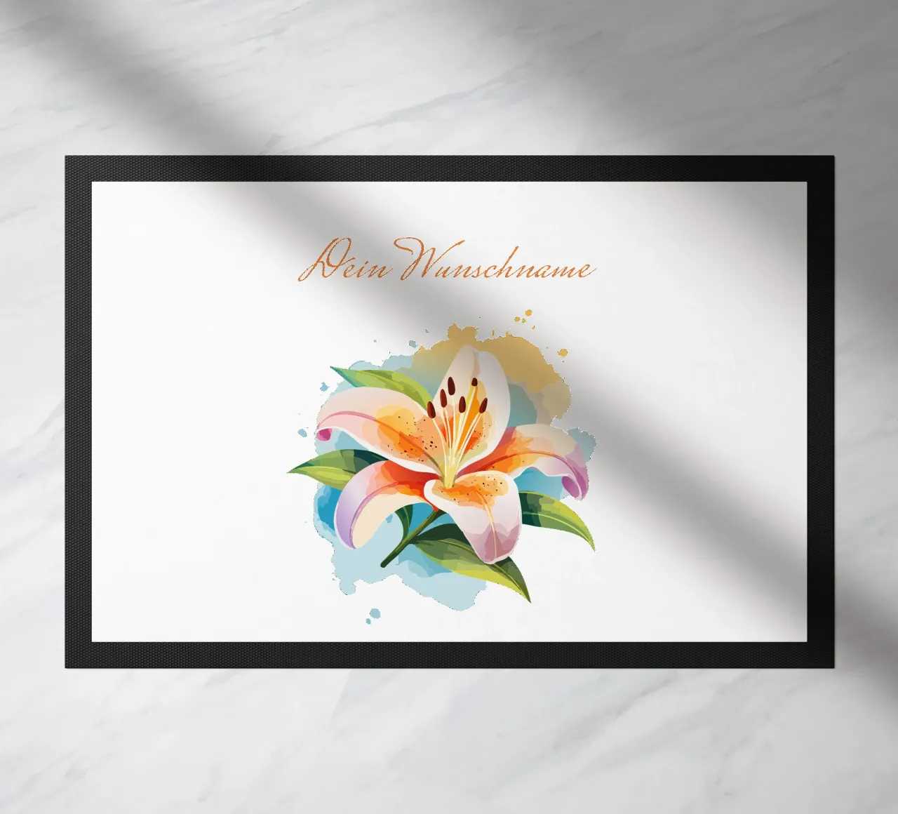 Birth flower - May lily doormat by Geburtsblume
