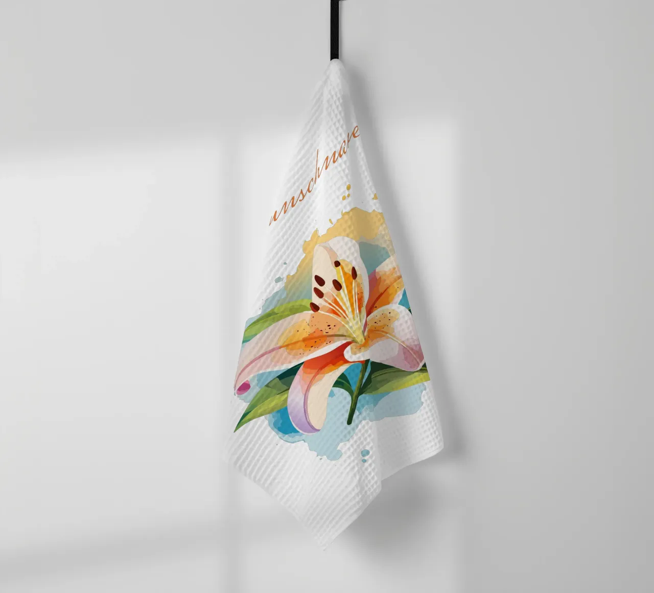 Birth flower - May lily tea towel by Geburtsblume