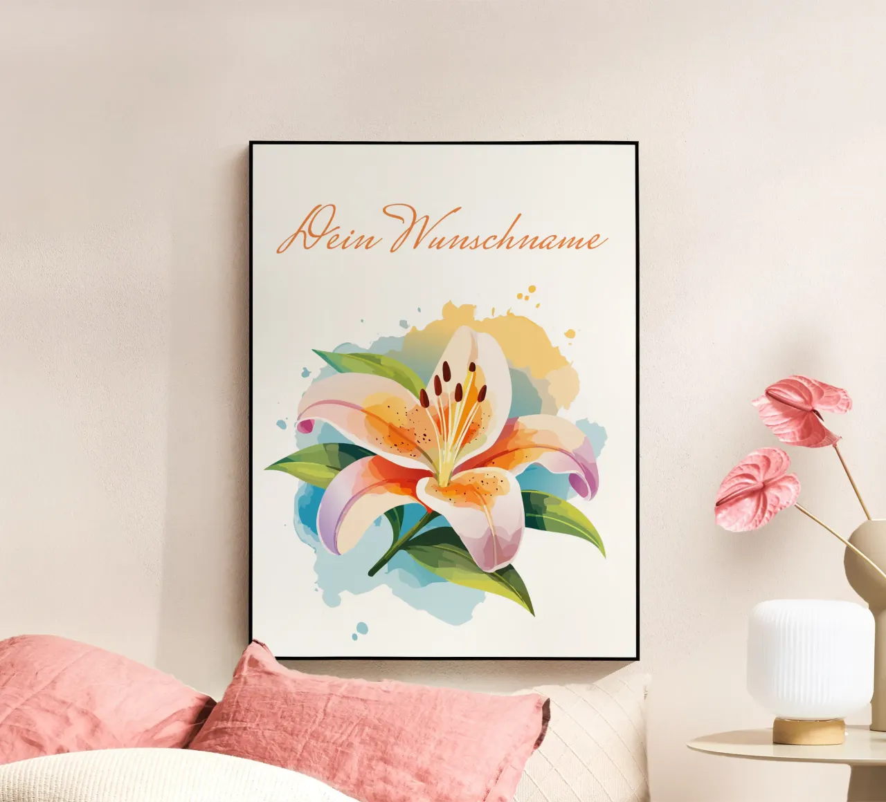 Birth flower - May lily acrylic glass by Geburtsblume