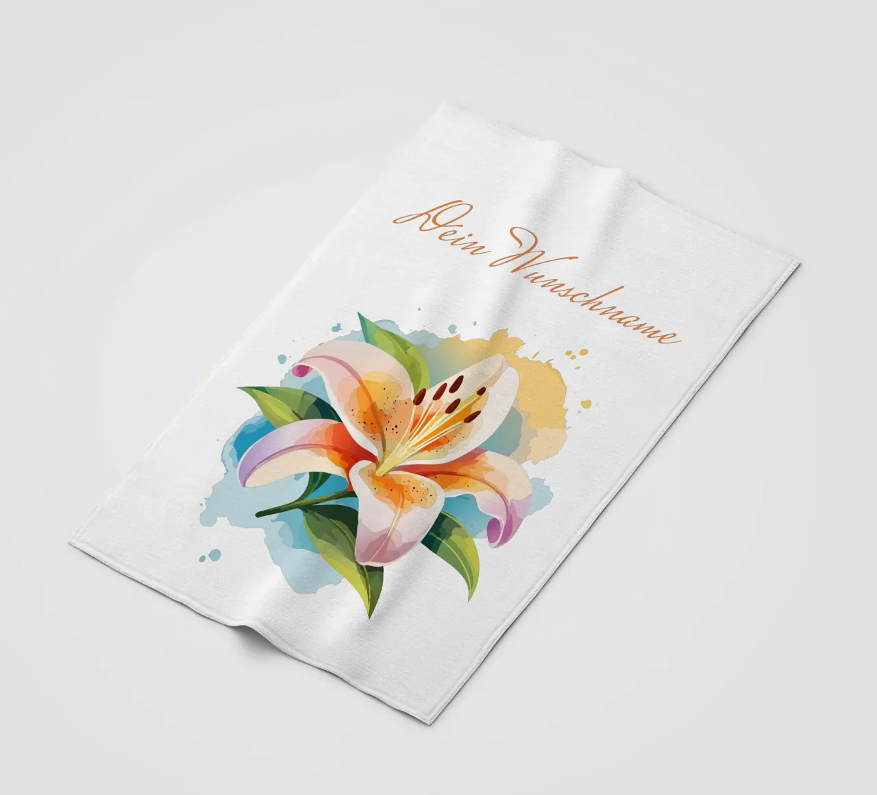 Birth flower - May lily fleece blanket by Geburtsblume