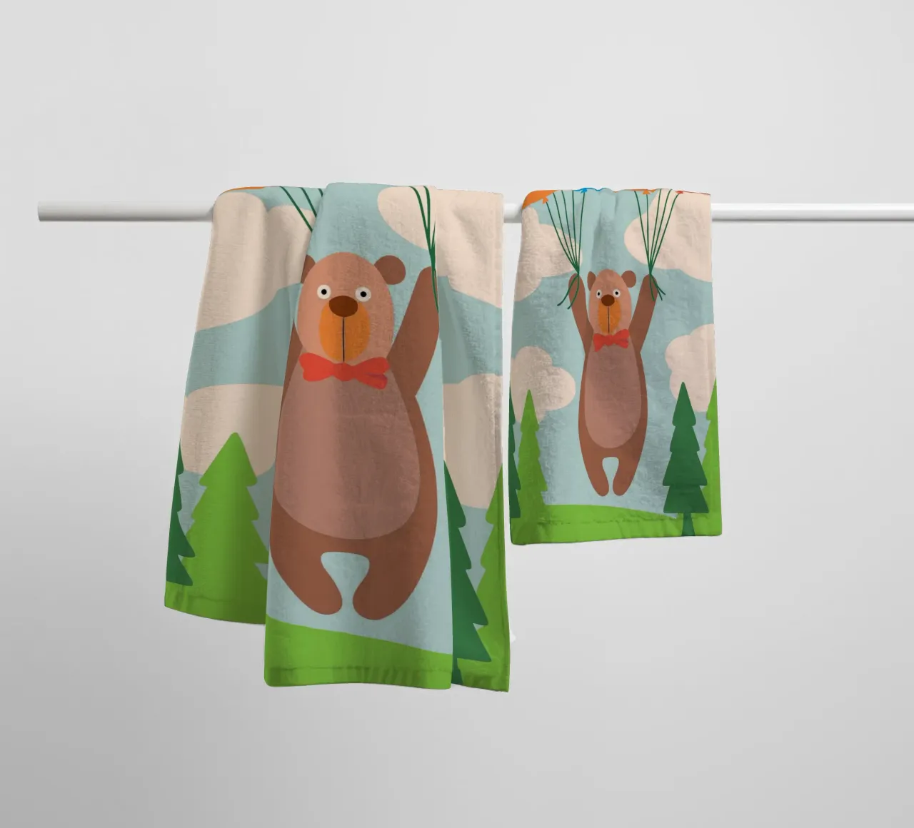 Orso con palloncino asciugamano da bagno da CUTE ANIMALS