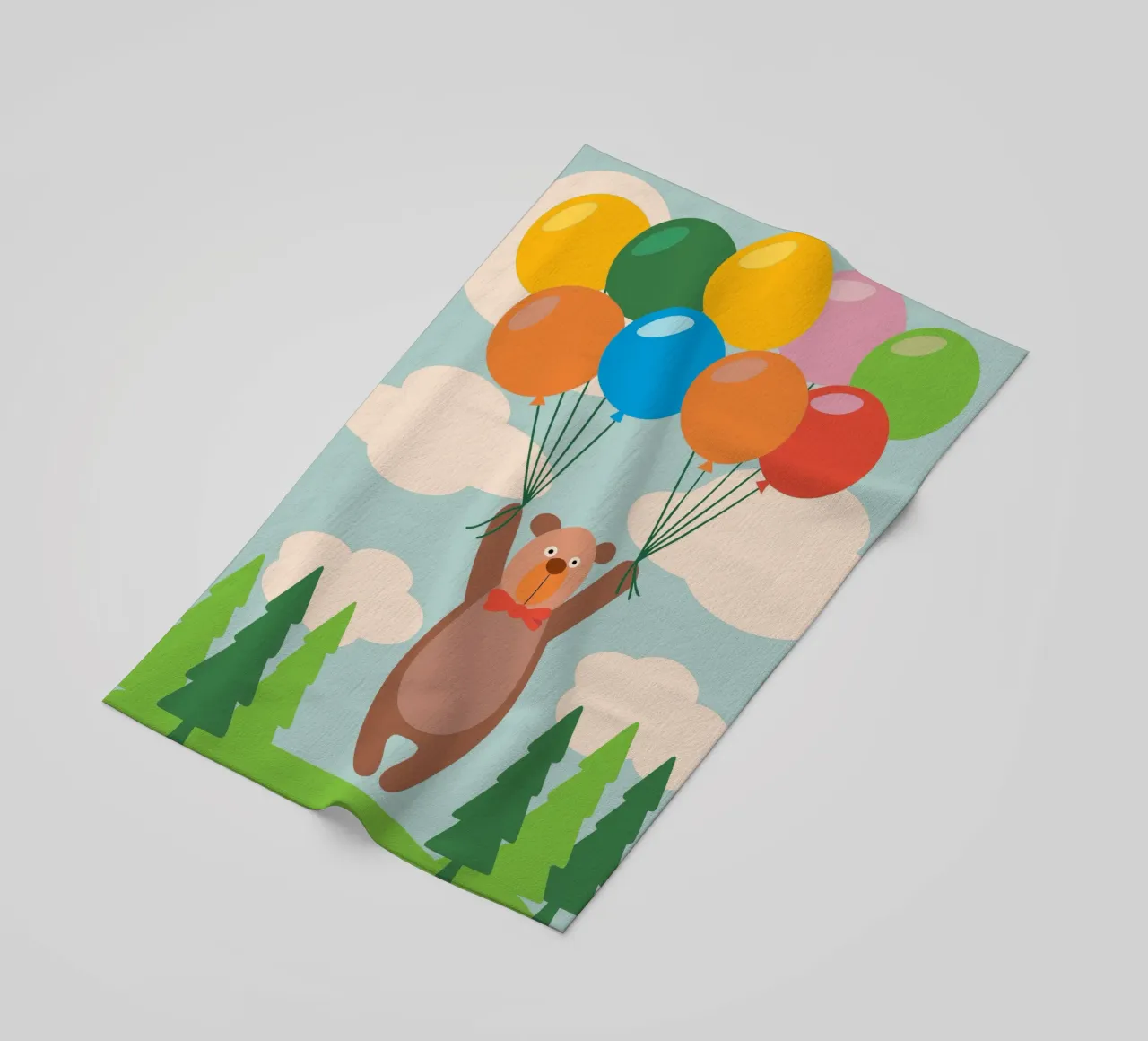 Orso con palloncino telo mare da CUTE ANIMALS