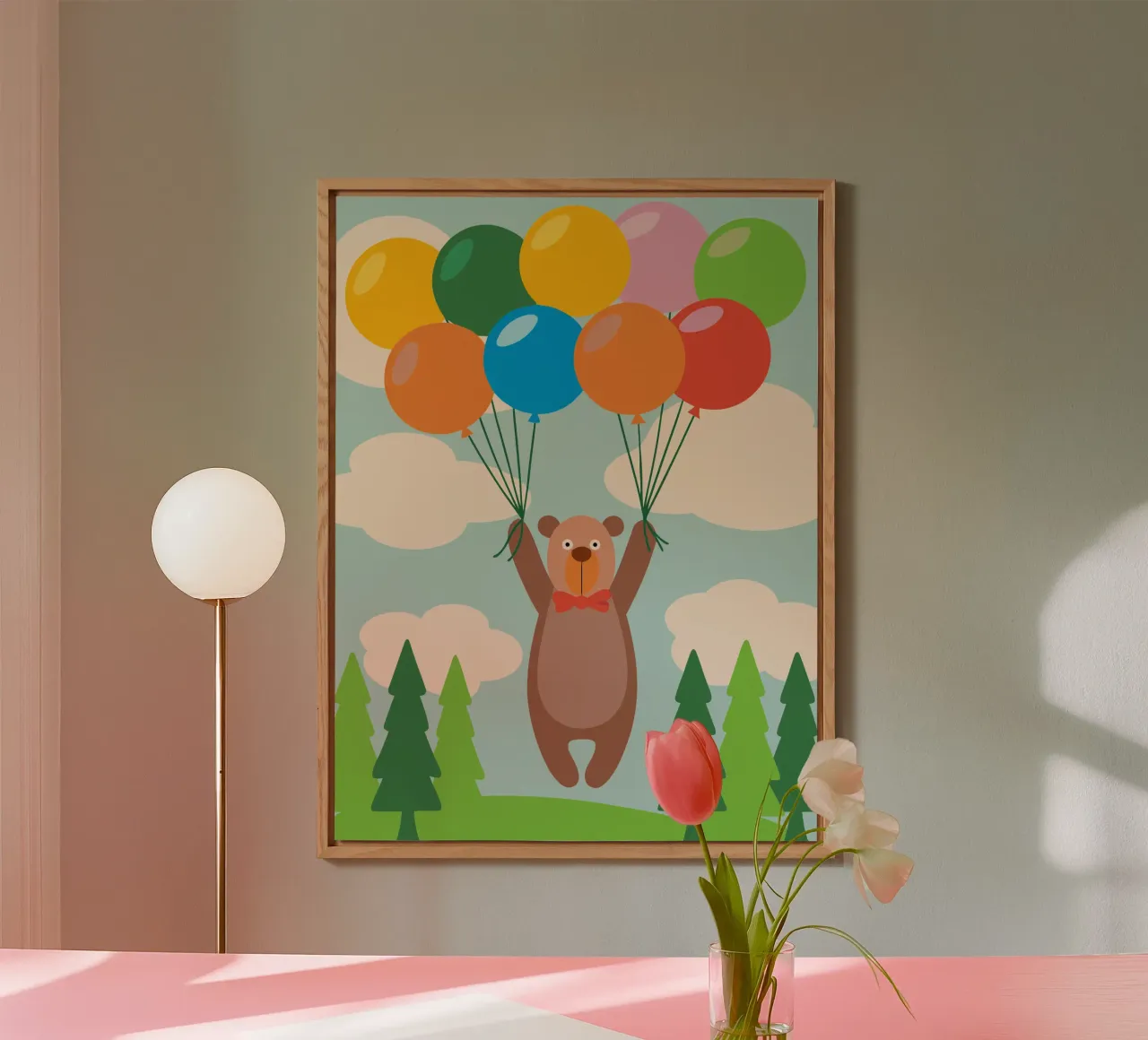Orso con palloncino alluminio dibond da CUTE ANIMALS