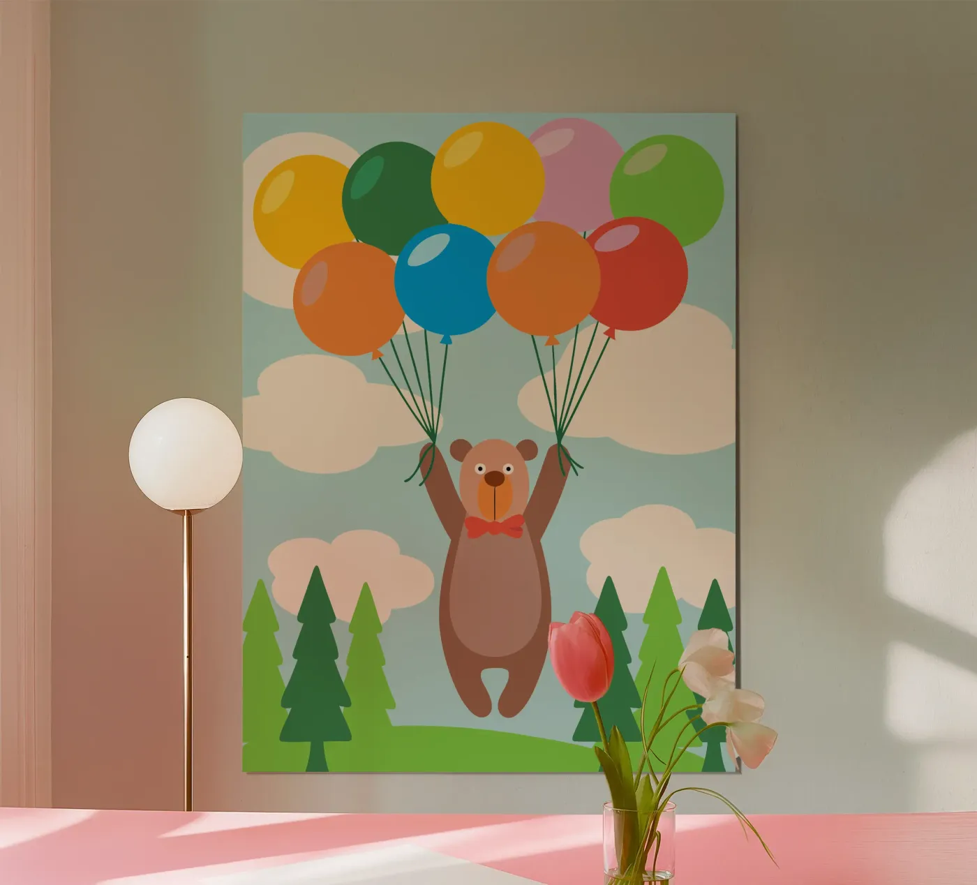 Bear with Balloon poster by CUTE ANIMALS