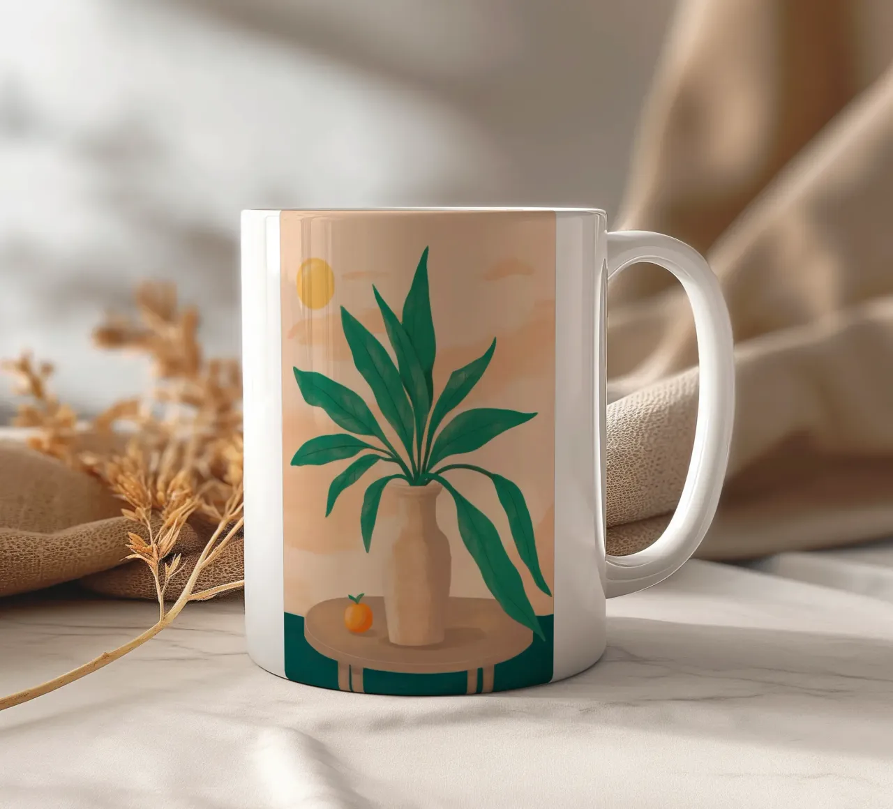Semplice quiete vegetale tazza in ceramica da Veil Maya