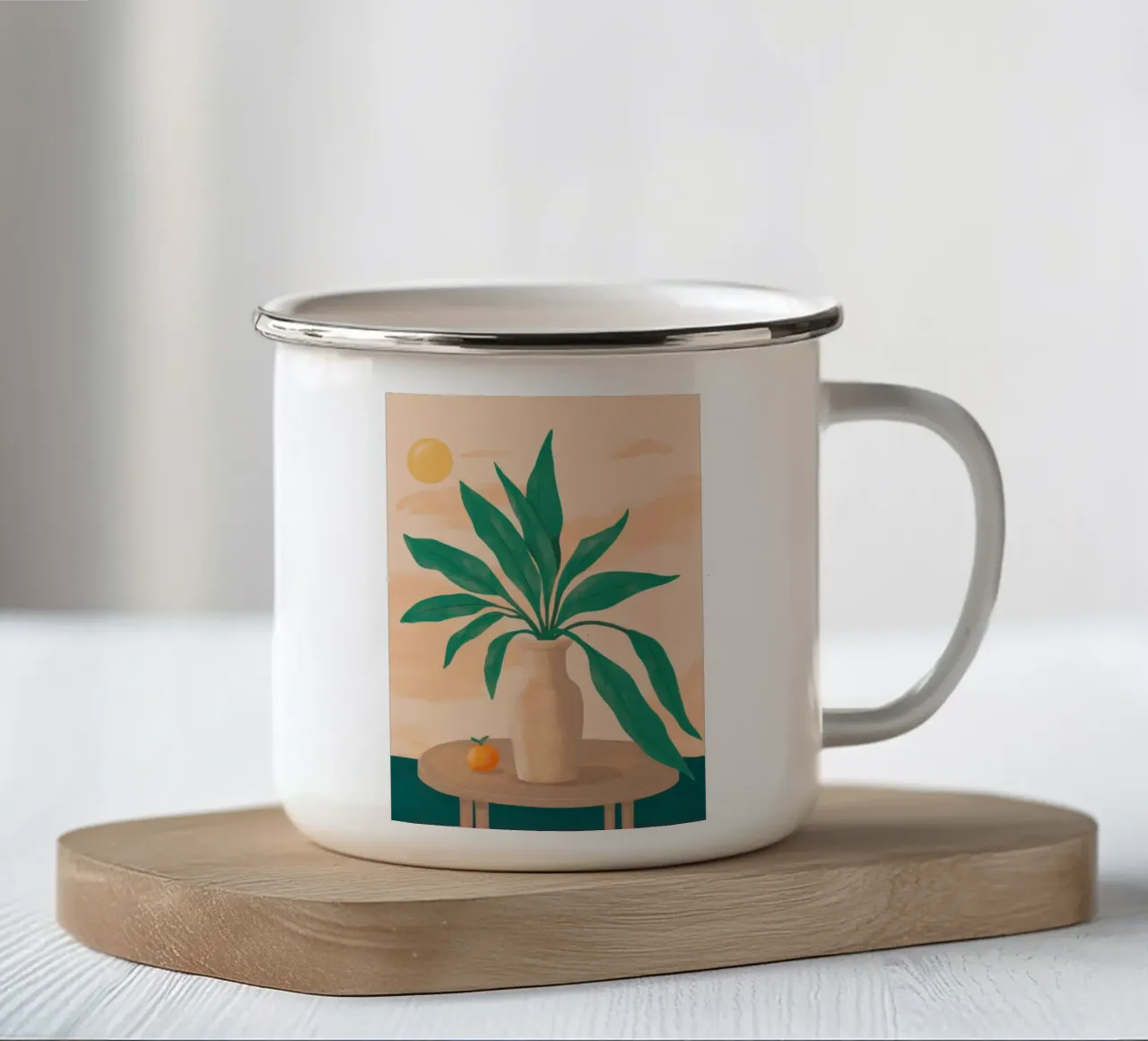 Semplice quiete vegetale tazza in smalto da Veil Maya
