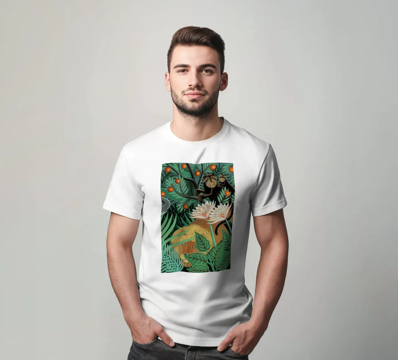 mannelijke leeuw op de loer t-shirt van taylor shop