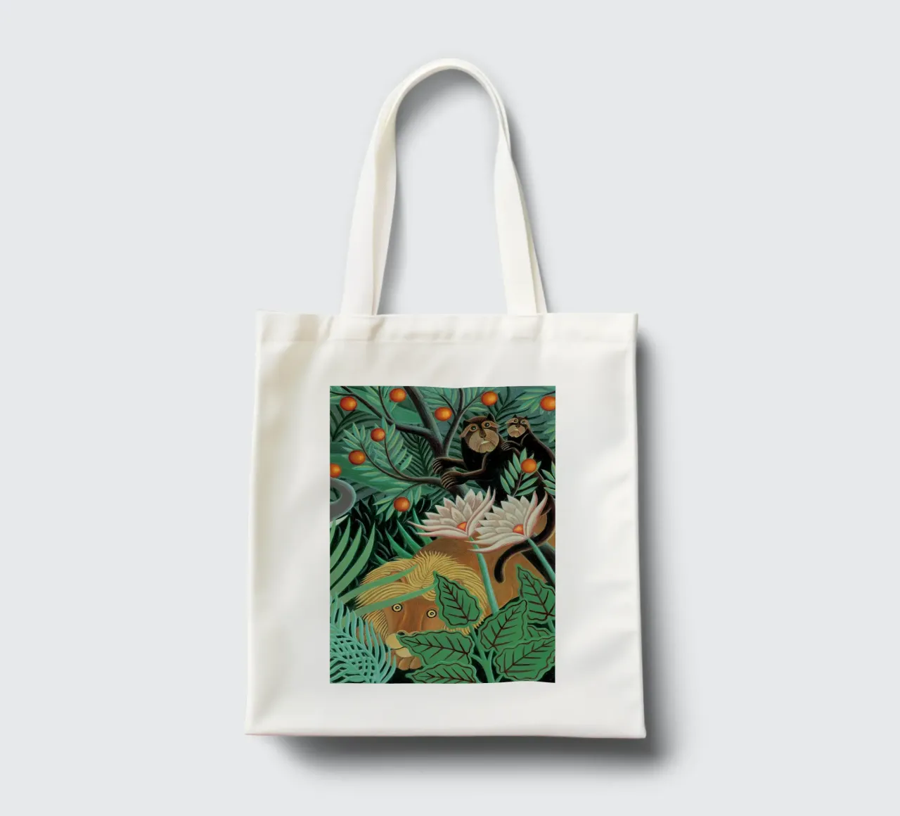 mannelijke leeuw op de loer jute draagtas van taylor shop