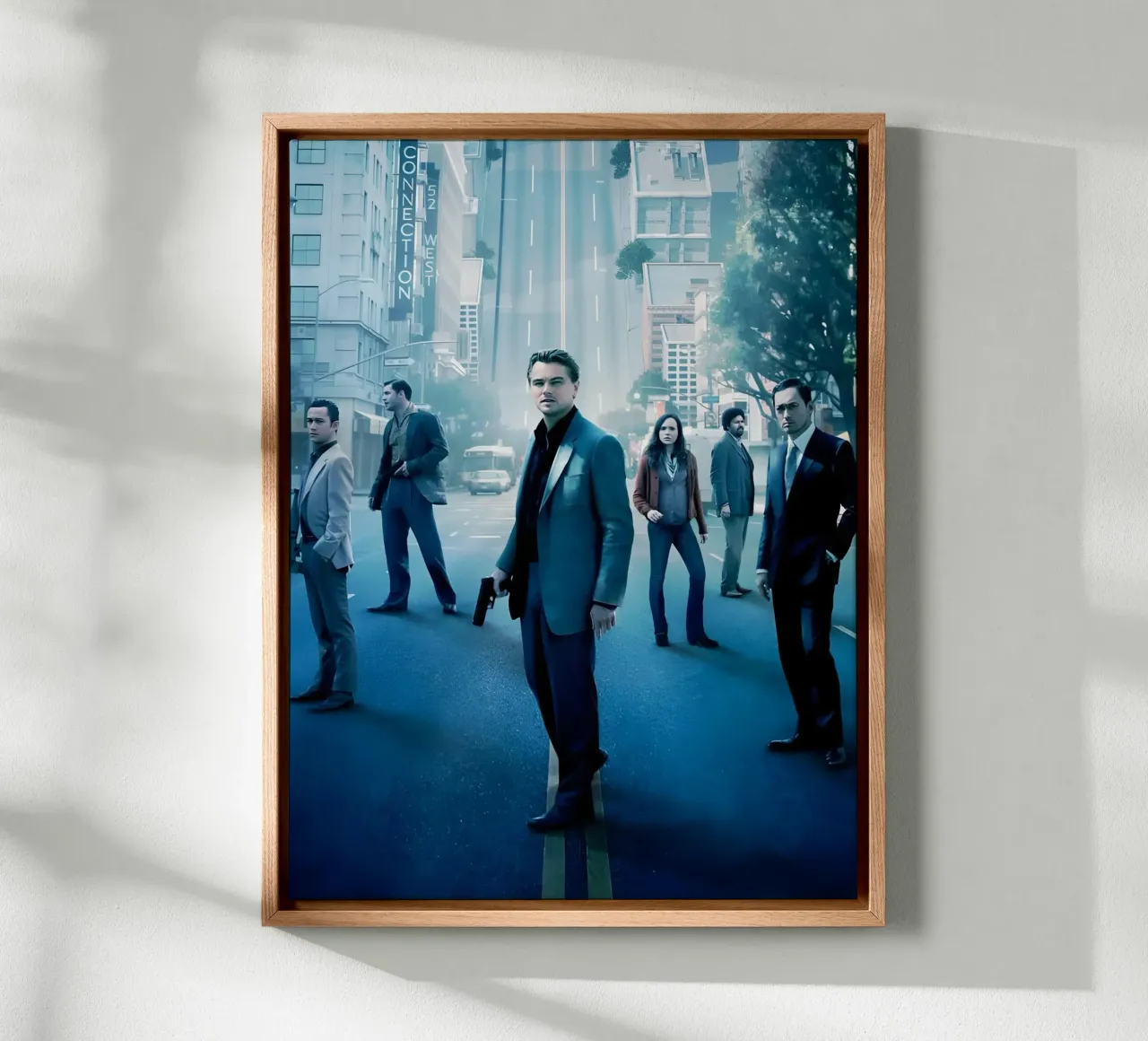 "A team of sharply dressed tela con Cornice a cassetta da Low poly art