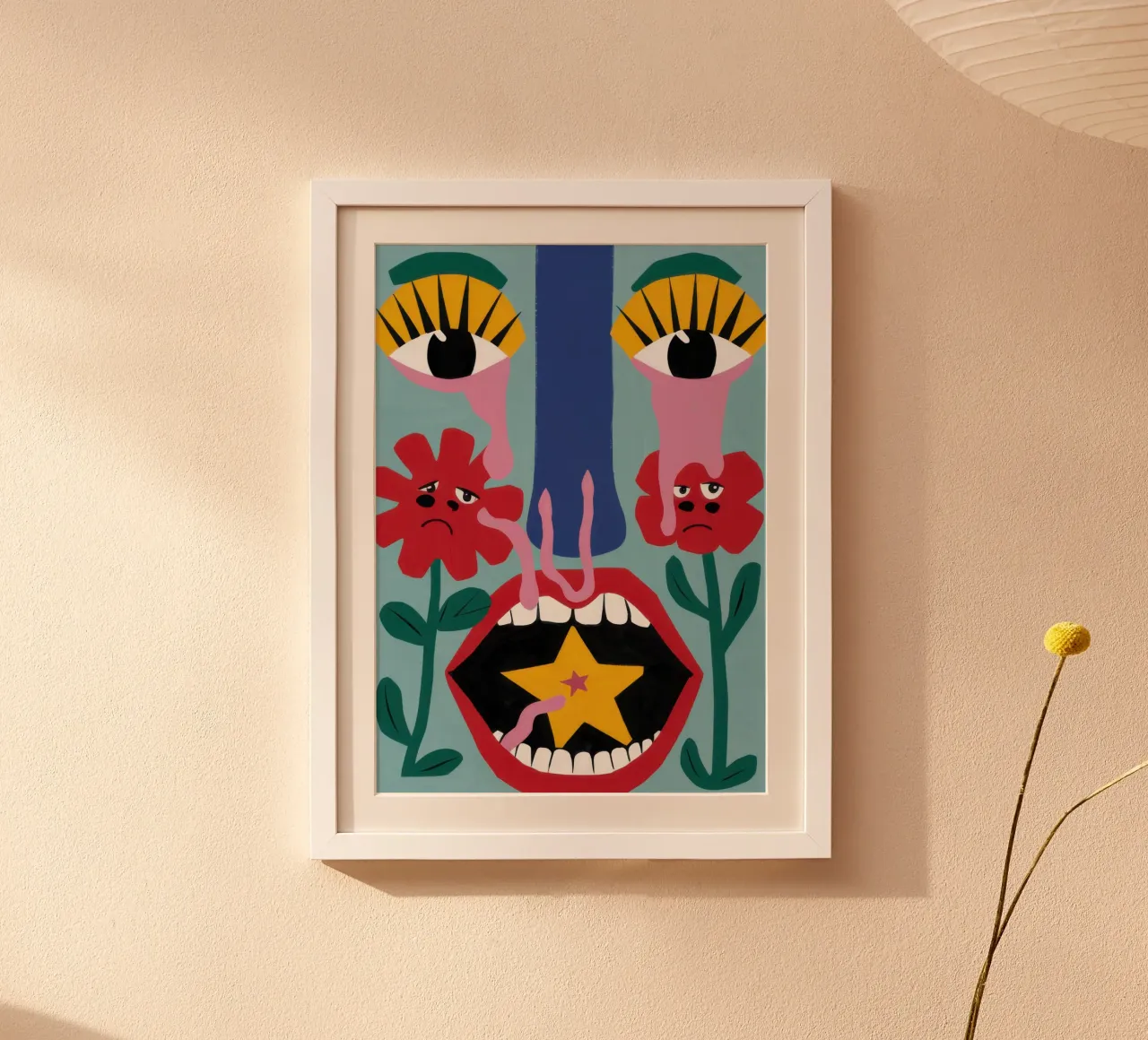 Bacio cosmico superstar poster con telaio in alluminio da Prism Ritual