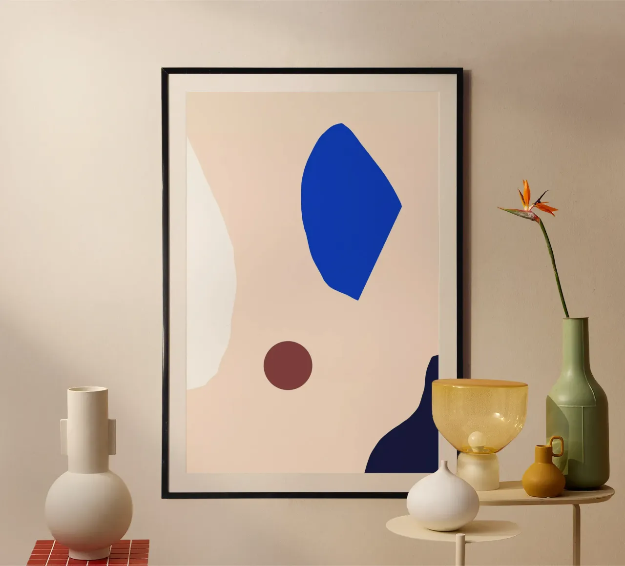 Shapes poster con telaio in legno da Maren Gross