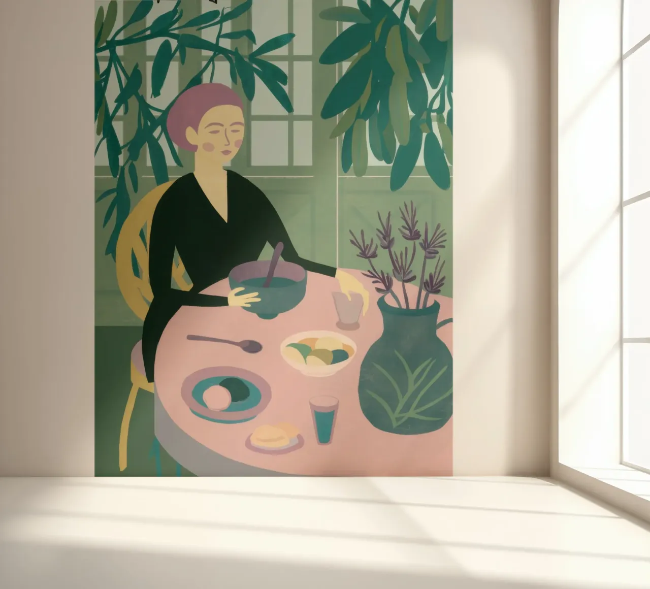 Reflexiones sobre el Café Lavanda papel para pared de Veil Maya