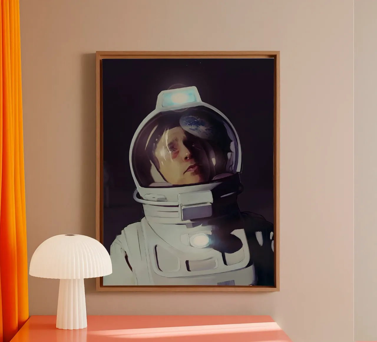 astronaut to the moon tela da Low poly art