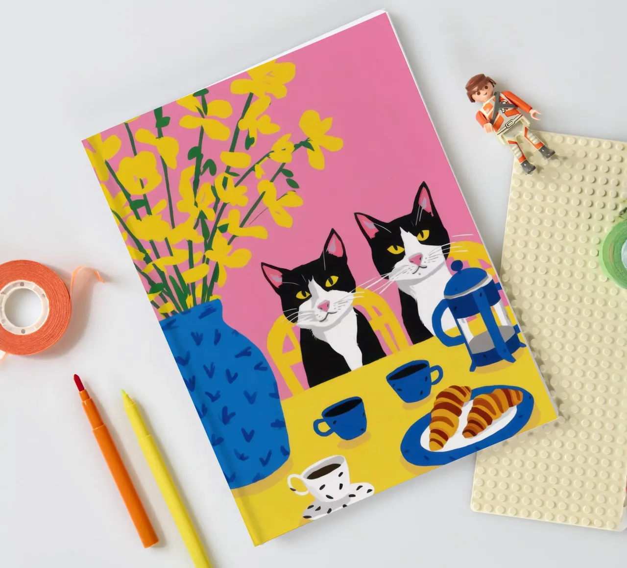 Breakfast with Cats notebook by Flock Reverie