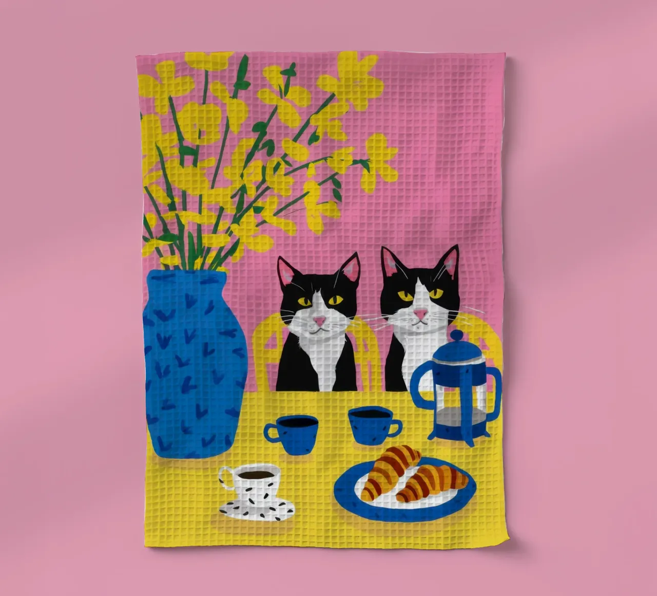 Colazione con i gatti canovaccio da cucina da Flock Reverie