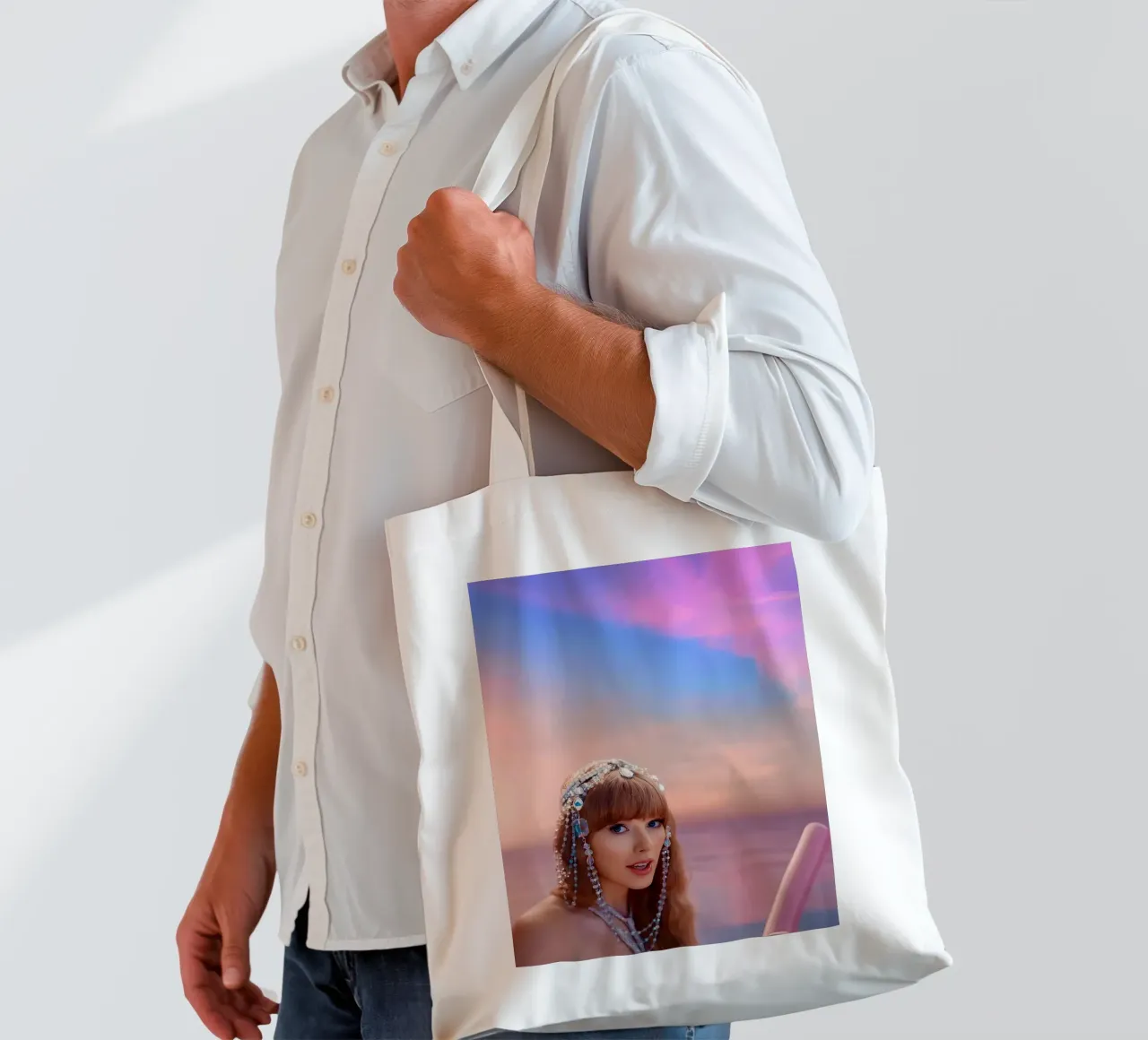 Taylor Swift Pink borsa in juta da Musadad Shop