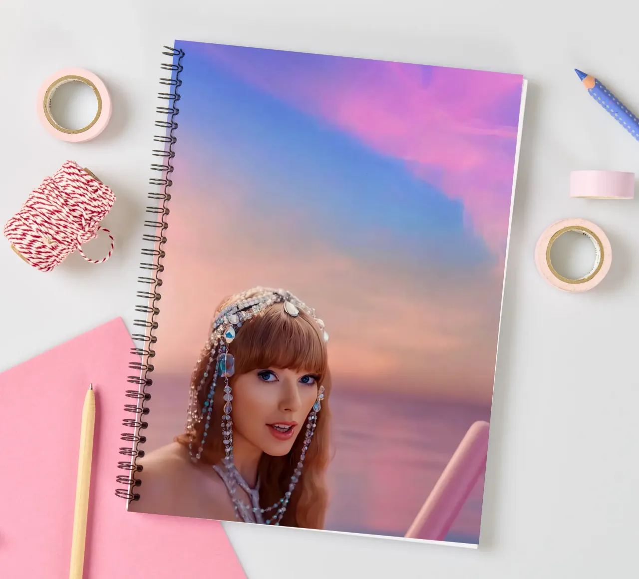 Taylor Swift Pink spiral notebook by Musadad Shop
