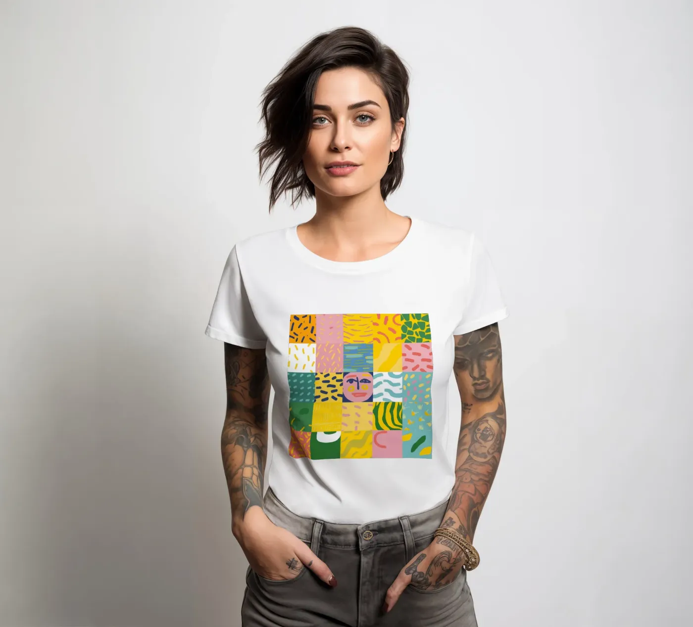 Anima prismatica patchwork t-shirt da donna da Prism Ritual