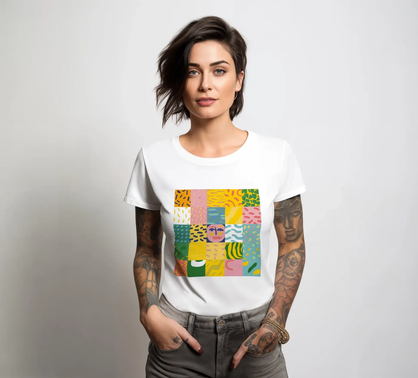 Anima prismatica patchwork t-shirt da donna da Prism Ritual
