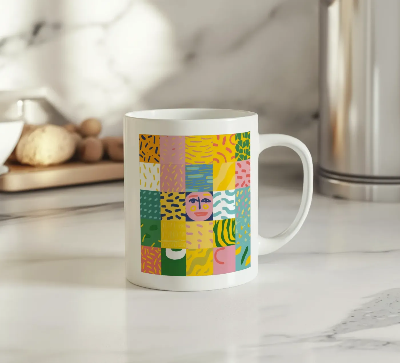 Patchwork Prismatic Soul ceramic mug by Prism Ritual