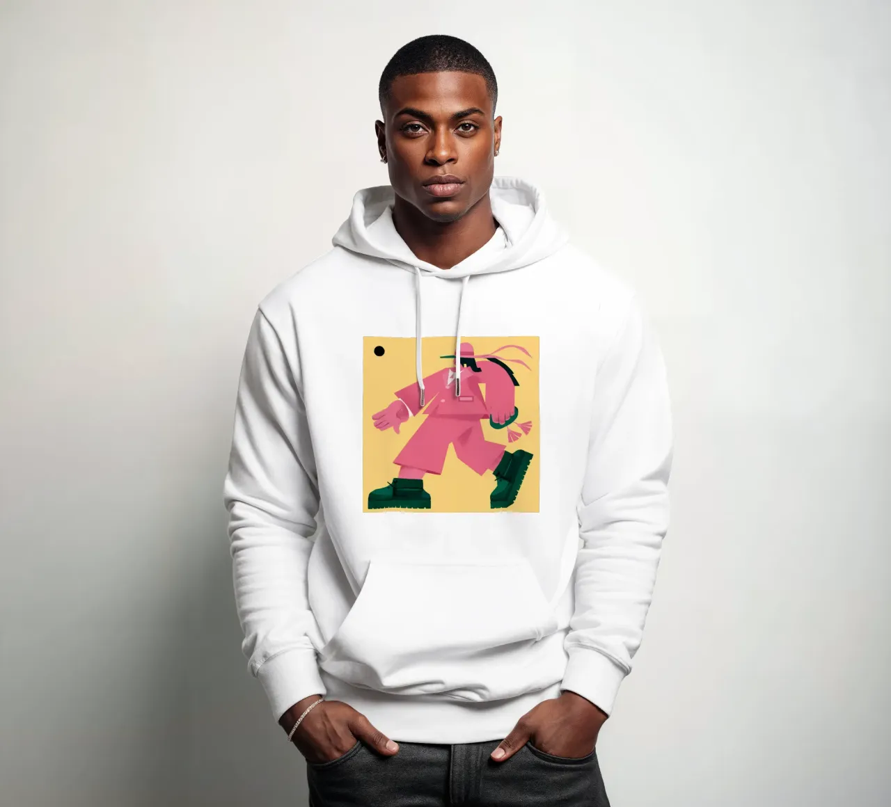 Streetwear Pink Poise hoodie by Veil Maya