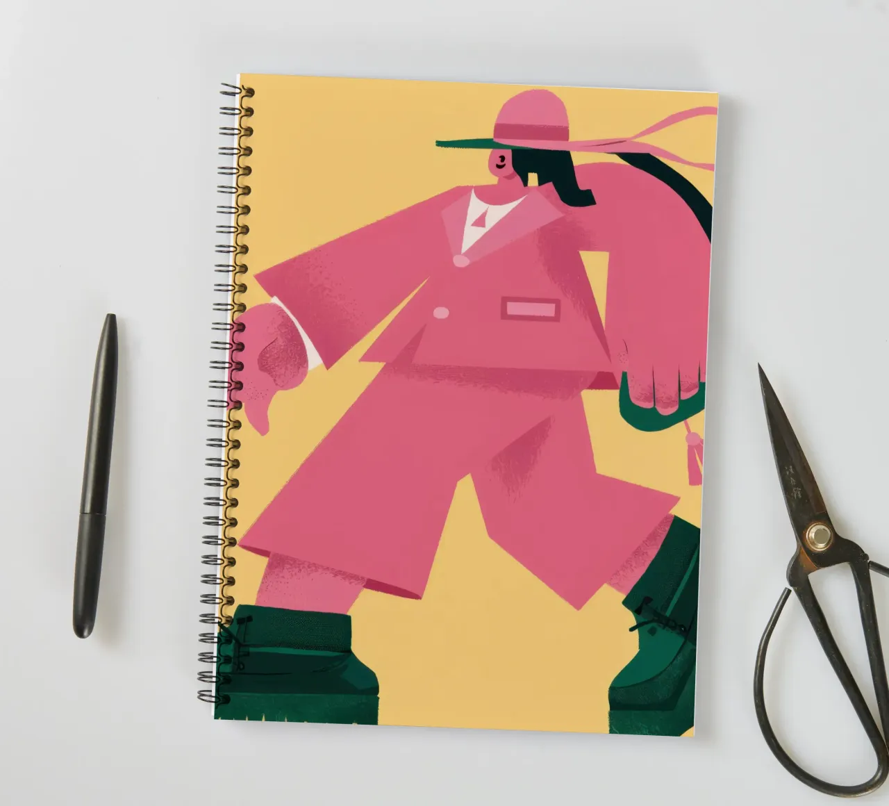 Streetwear Pink Poise spiral notebook by Veil Maya