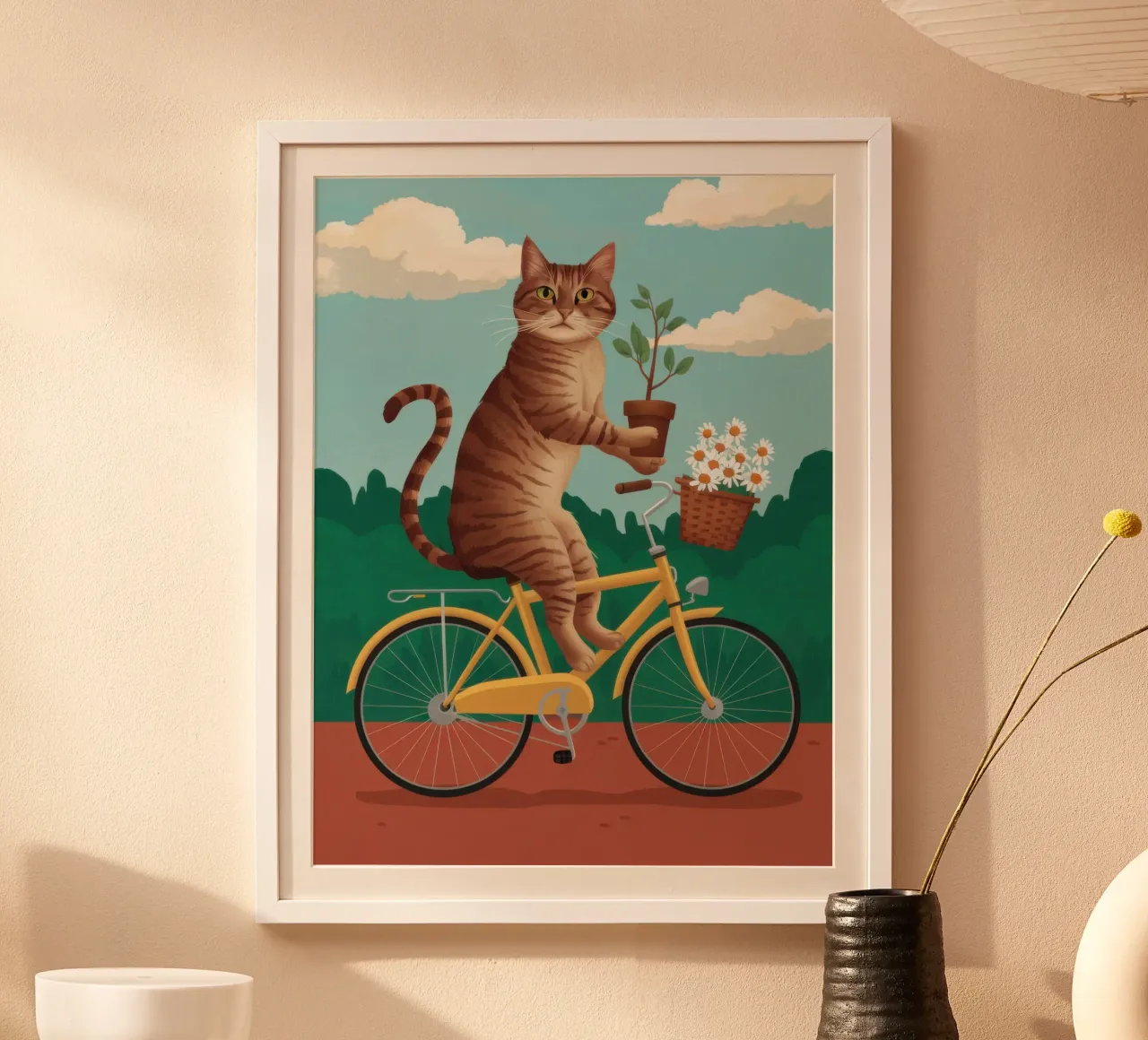 Corriere felino in bicicletta poster con telaio in plastica da Flock Reverie