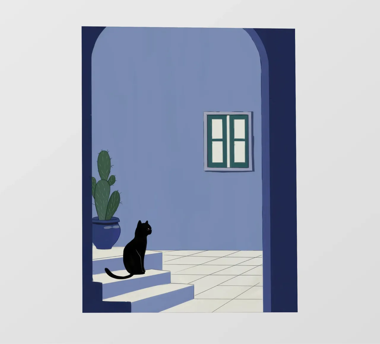 Courtyard Cat Contemplation photo wallpaper by Flock Reverie