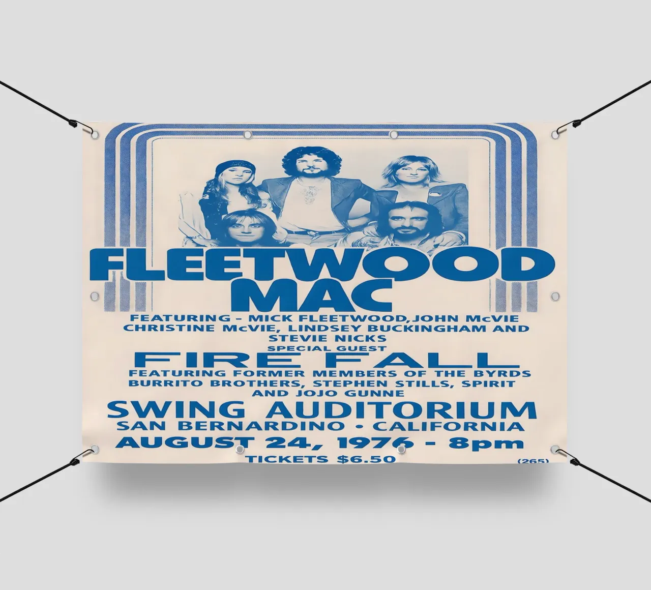 Fleetwood Mac and Fire Fall in San Bernardino California telo in pvc da DGUnder