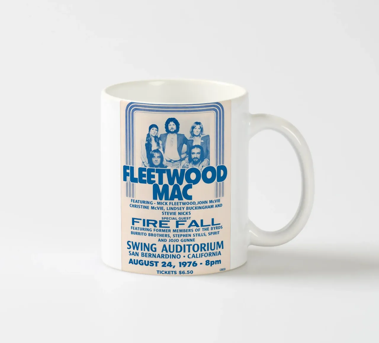 Fleetwood Mac and Fire Fall in San Bernardino California tazza in ceramica da DGUnder