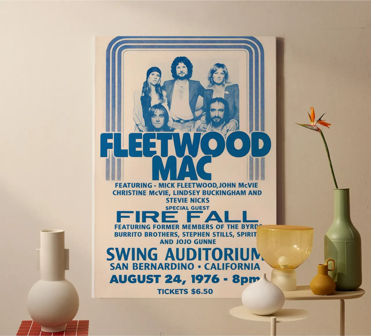 Fleetwood Mac and Fire Fall in San Bernardino California tela con Cornice a cassetta da DGUnder