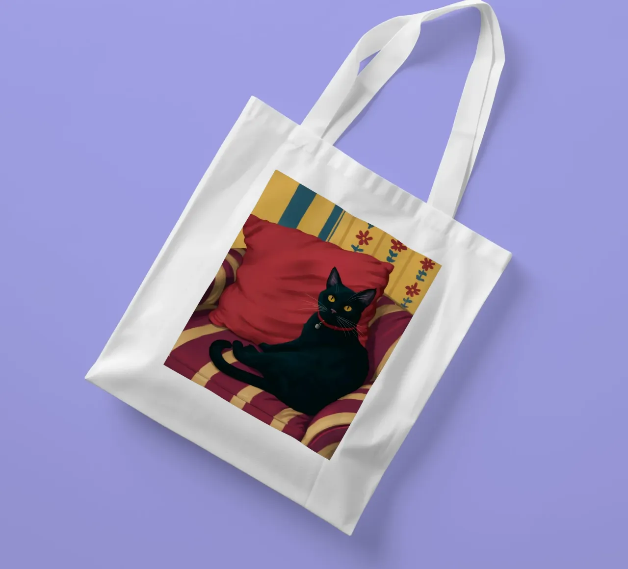 Re felino di velluto borsa in juta da Prism Ritual