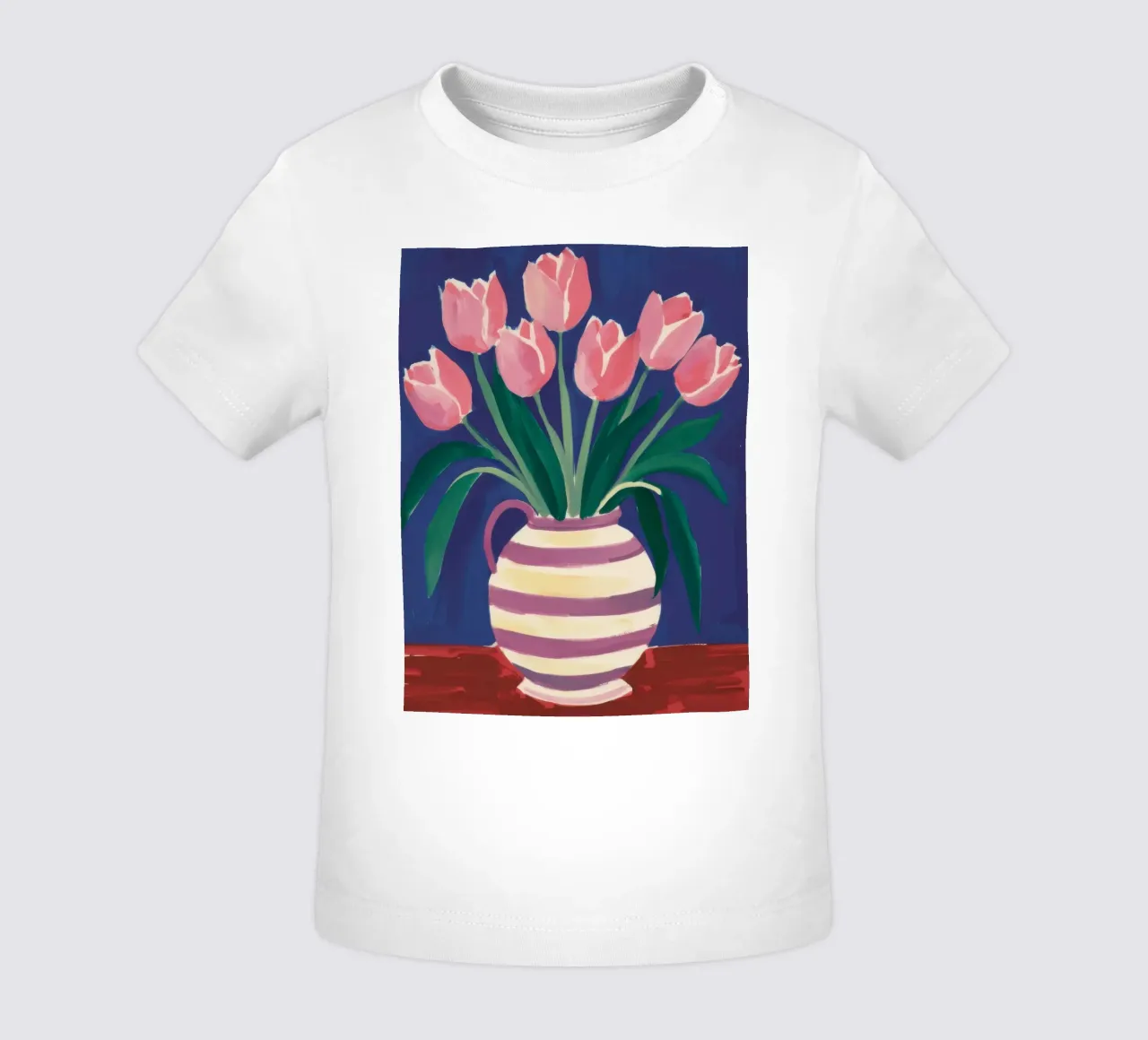 Eleganza dei tulipani a righe maglietta neonato da Flock Reverie