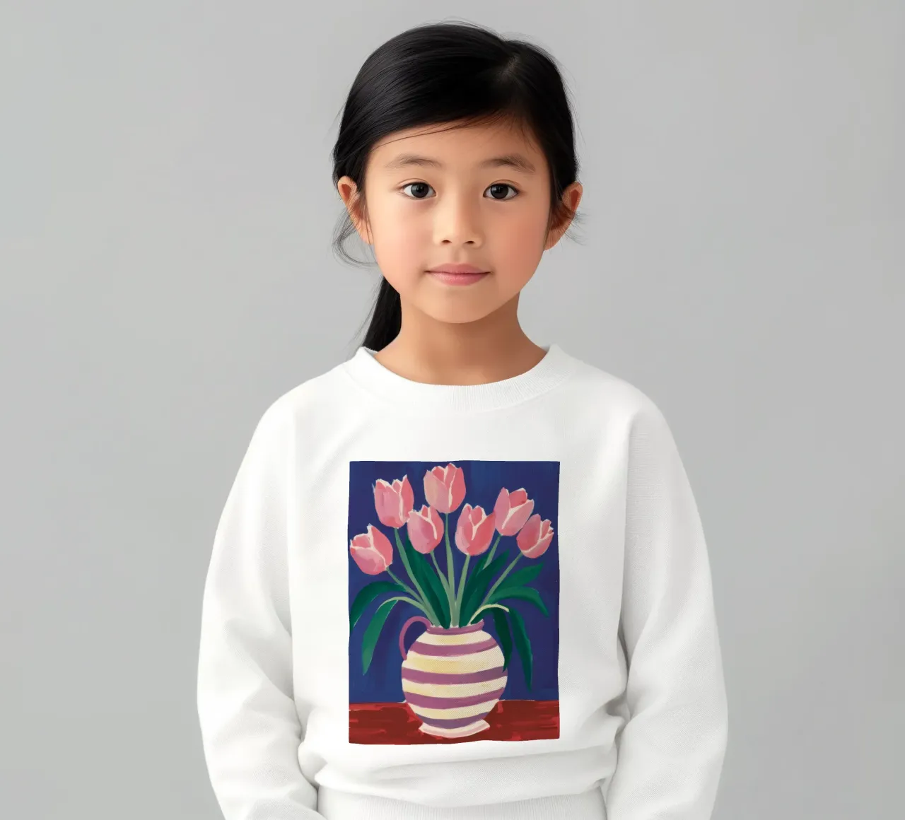 Eleganza dei tulipani a righe felpa bambino da Flock Reverie