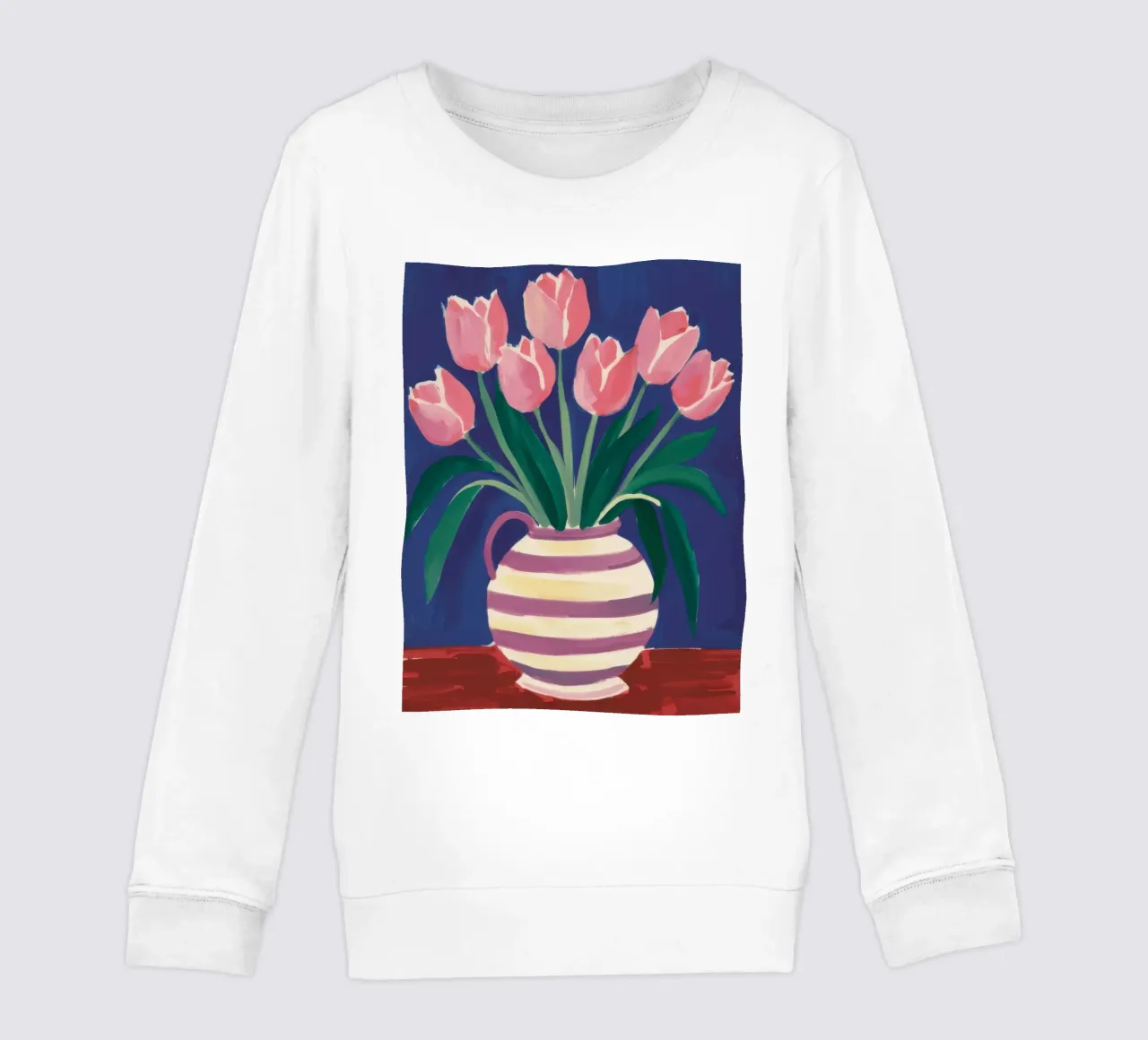 Eleganza dei tulipani a righe felpa bambino da Flock Reverie