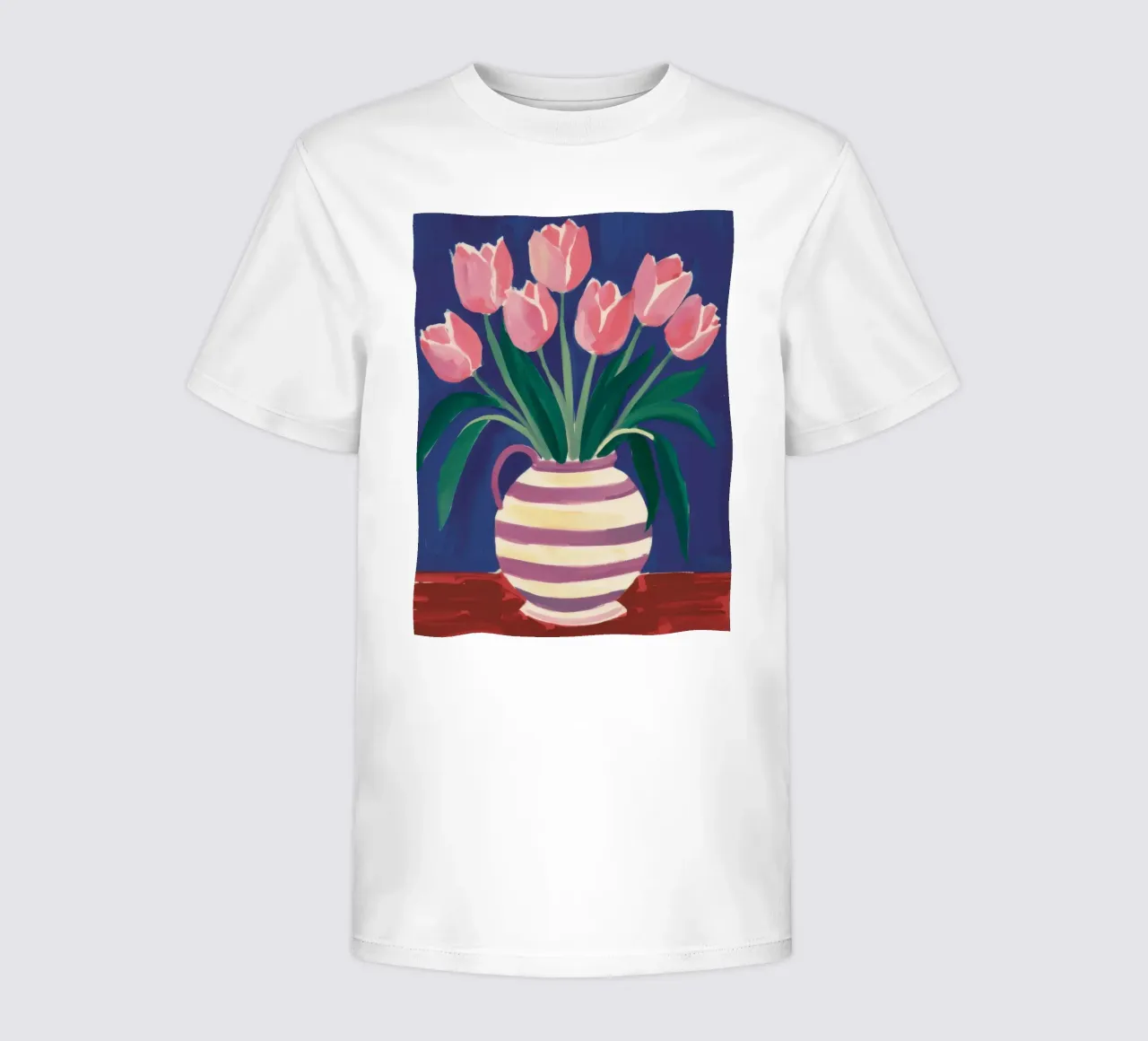 Striped Tulip Elegance kids t-shirt by Flock Reverie