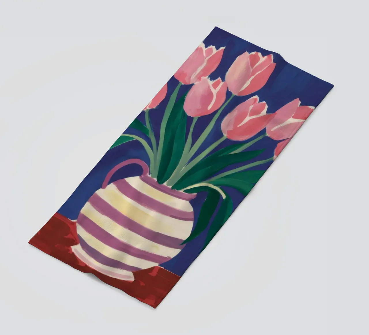 Eleganza dei tulipani a righe telo mare da Flock Reverie