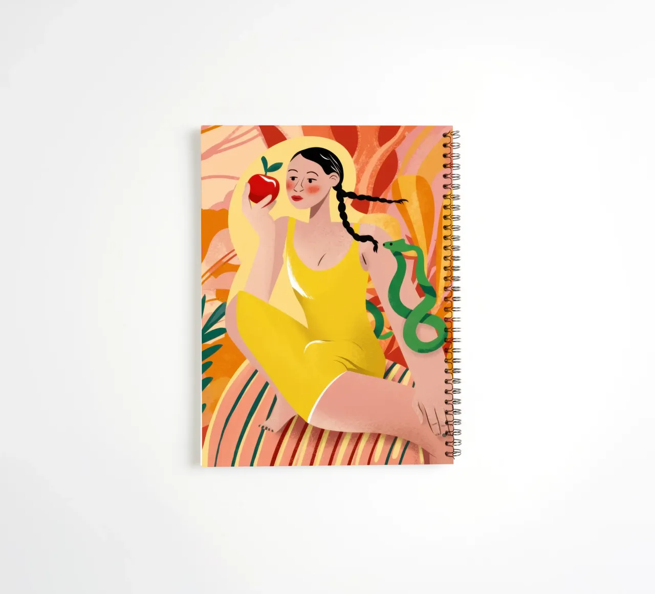 Woman with Summer Snake spiral notebook by Veil Maya