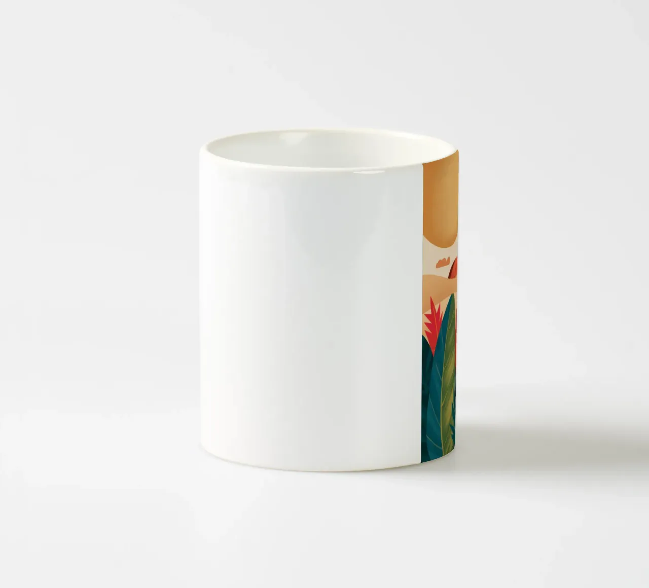 Orizzonte astratto ocra tazza in ceramica da Prism Ritual