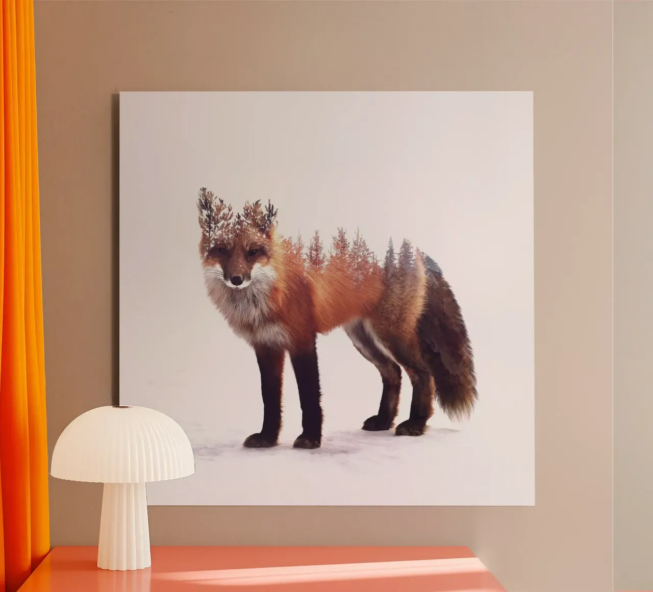 Winter Fox alluminio dibond da pegessert