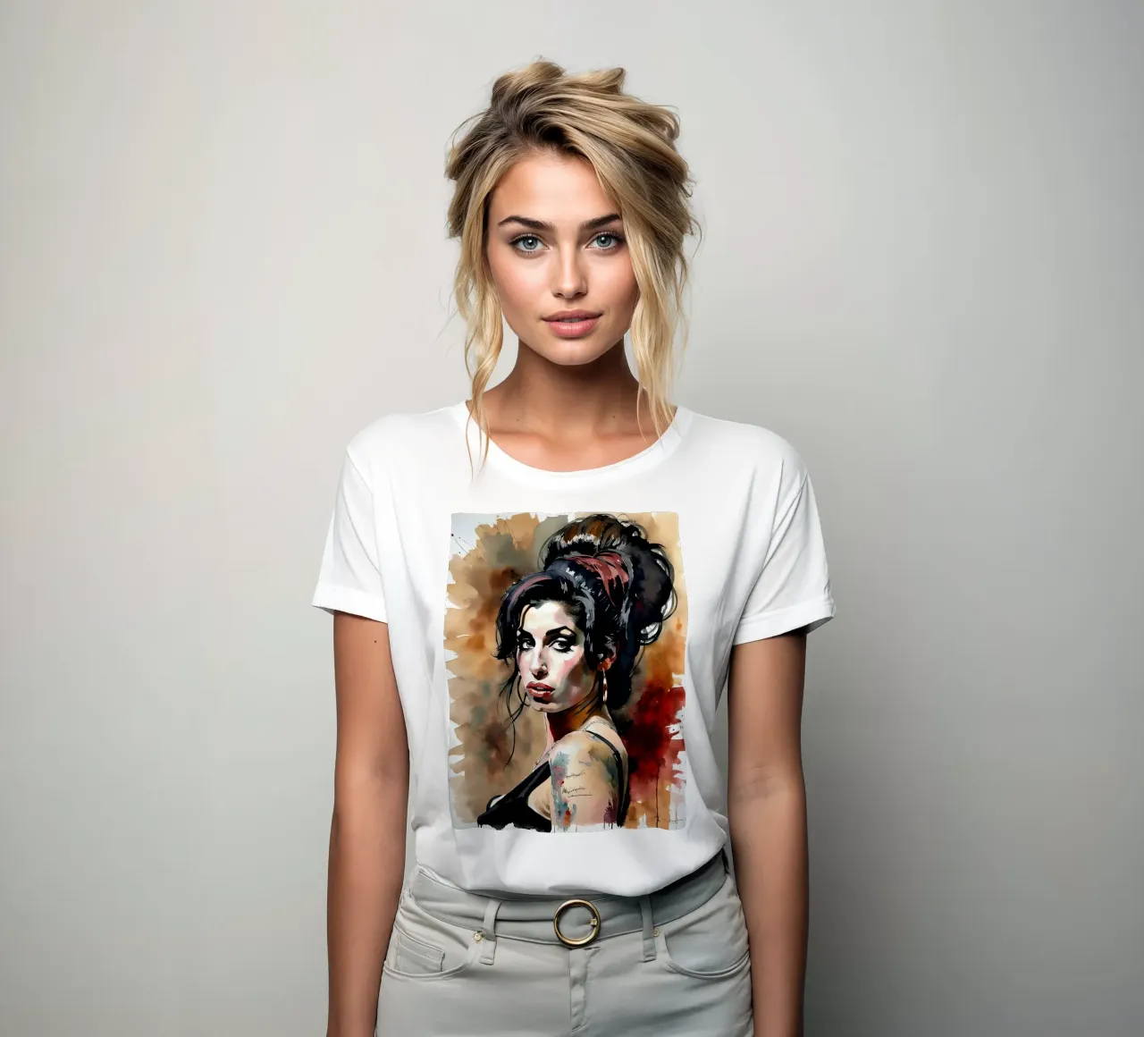 Amy Winehouse Painting t-shirt da donna da Musadad Shop