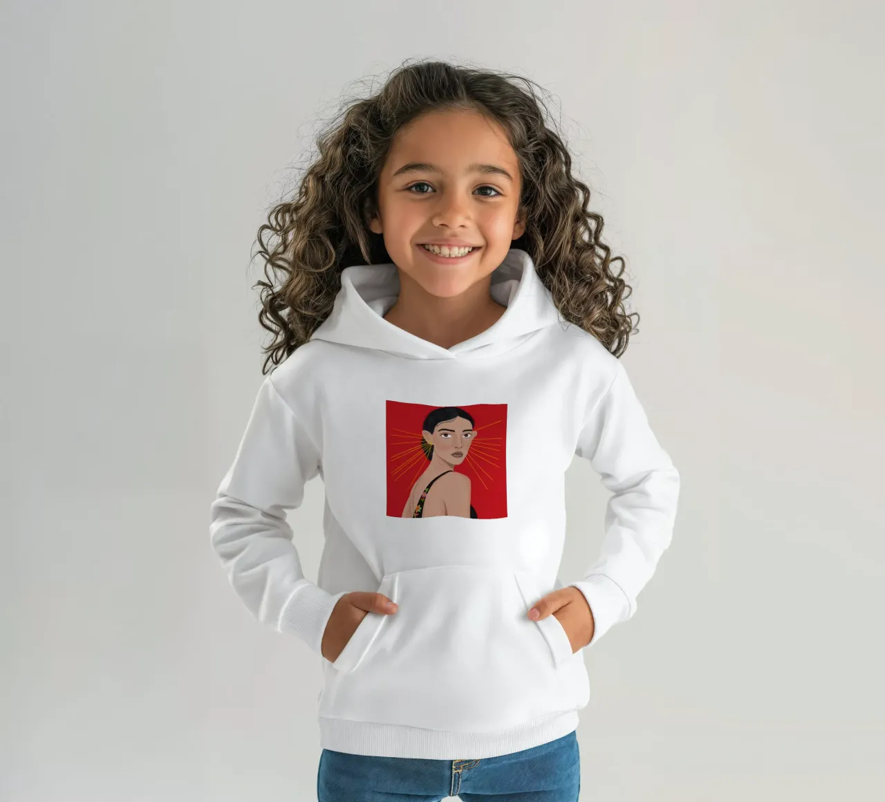 Intensità dello sguardo radiante felpa bambino con cappuccio da Veil Maya