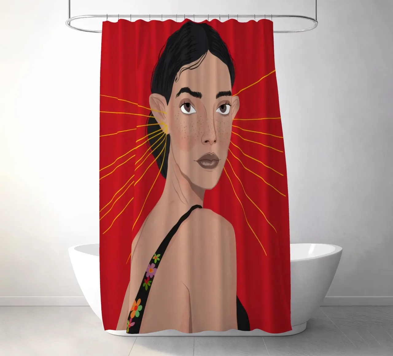 Intensità dello sguardo radiante tenda da doccia da Veil Maya
