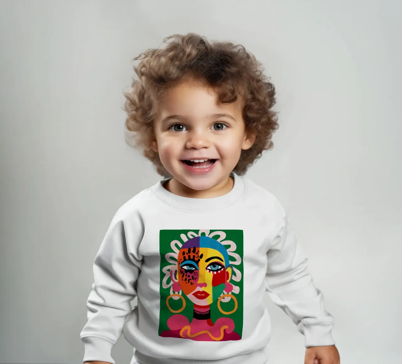 Volto cubista della Pop Art felpa neonato da Flock Reverie