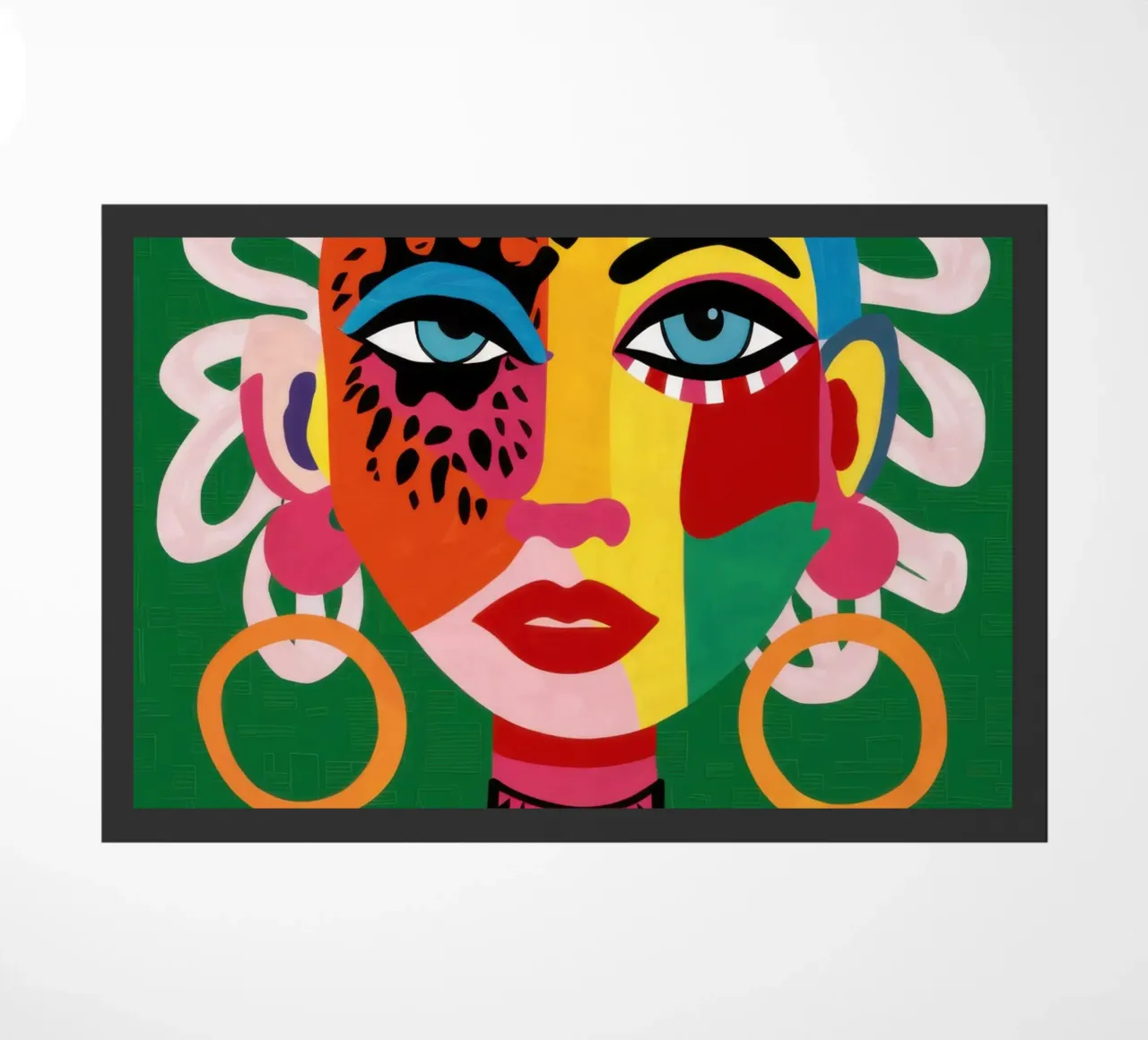 Volto cubista della Pop Art zerbino da Flock Reverie