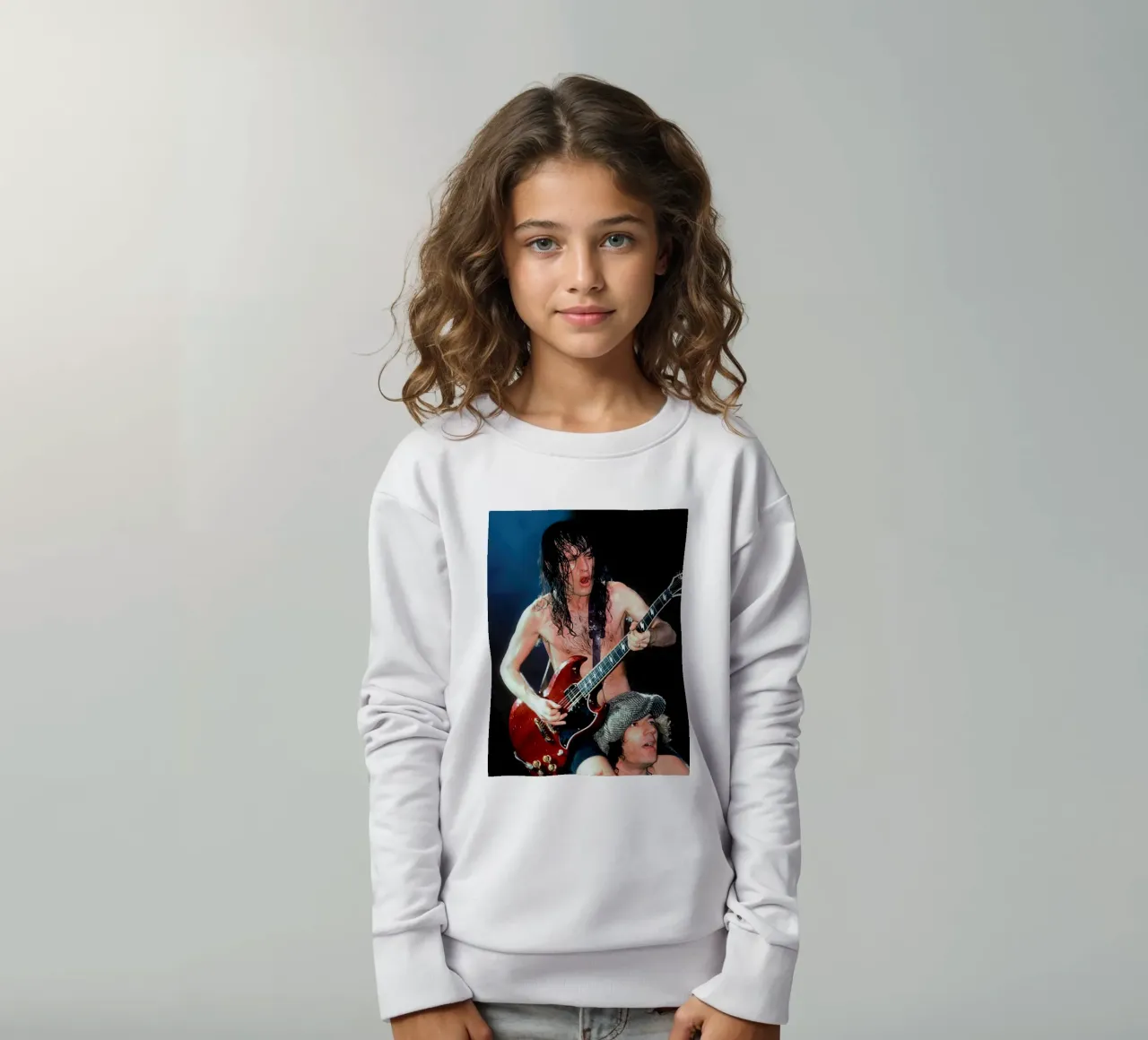 Angus Young ACDC felpa bambino da Musadad Shop
