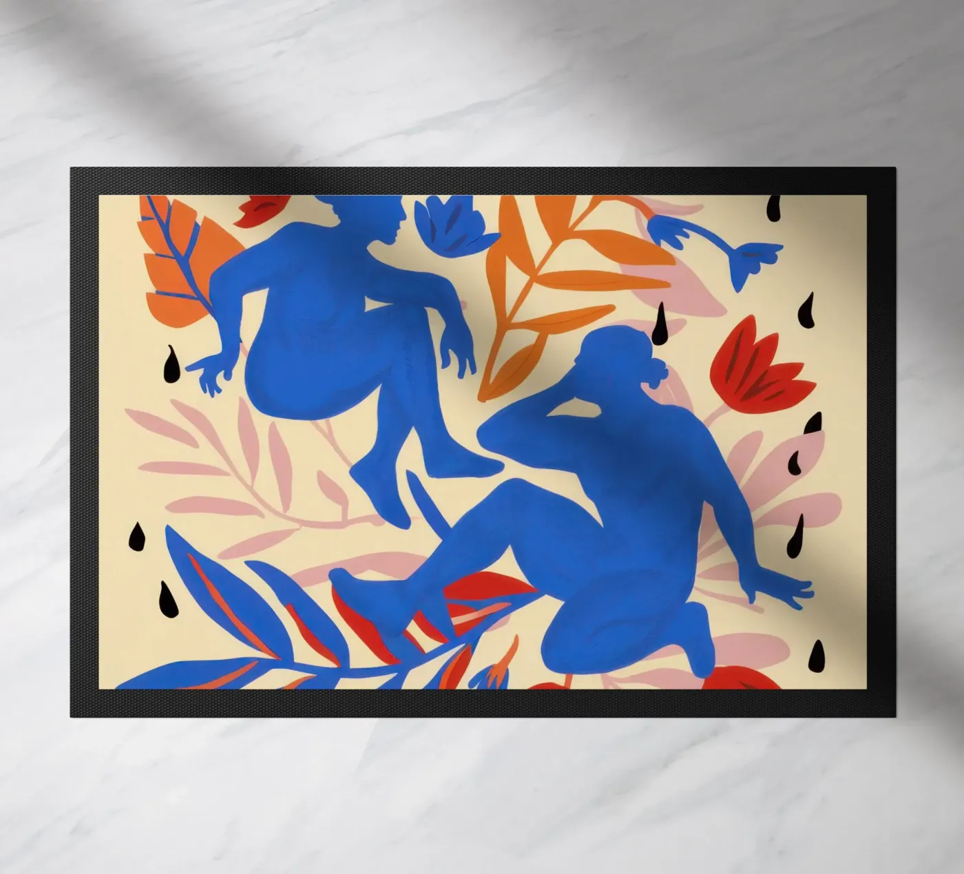 Cerulean Forms Dance doormat by Veil Maya