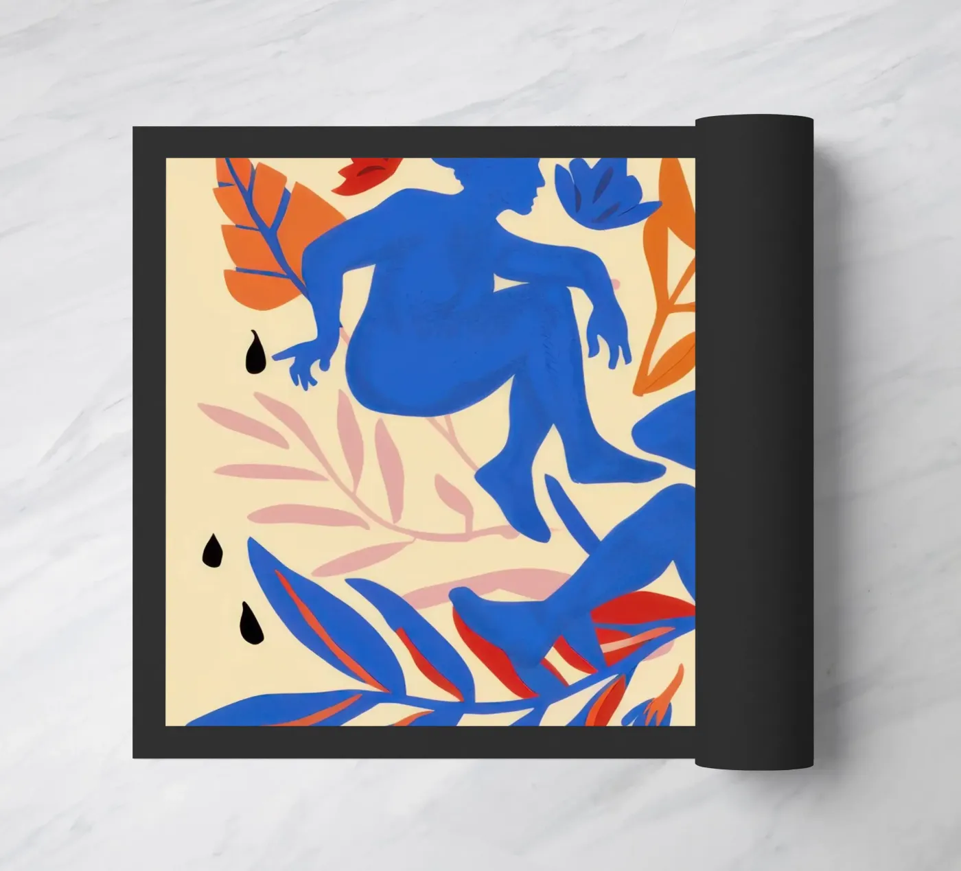 Cerulean Forms Dance doormat by Veil Maya