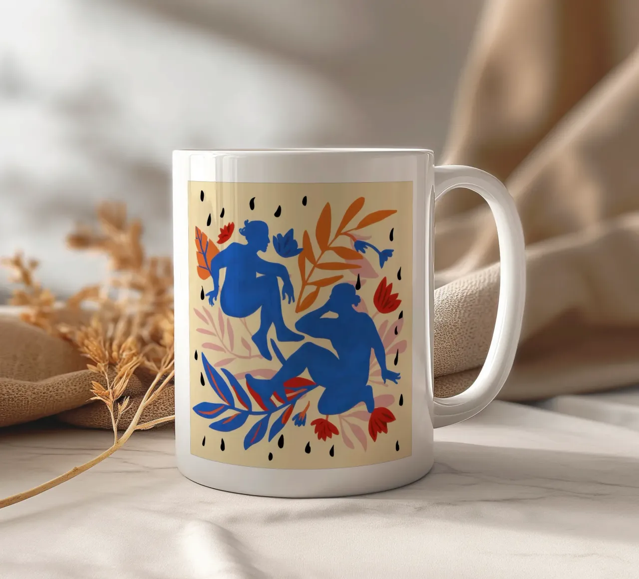 Forme di danza cerulee tazza in ceramica da Veil Maya