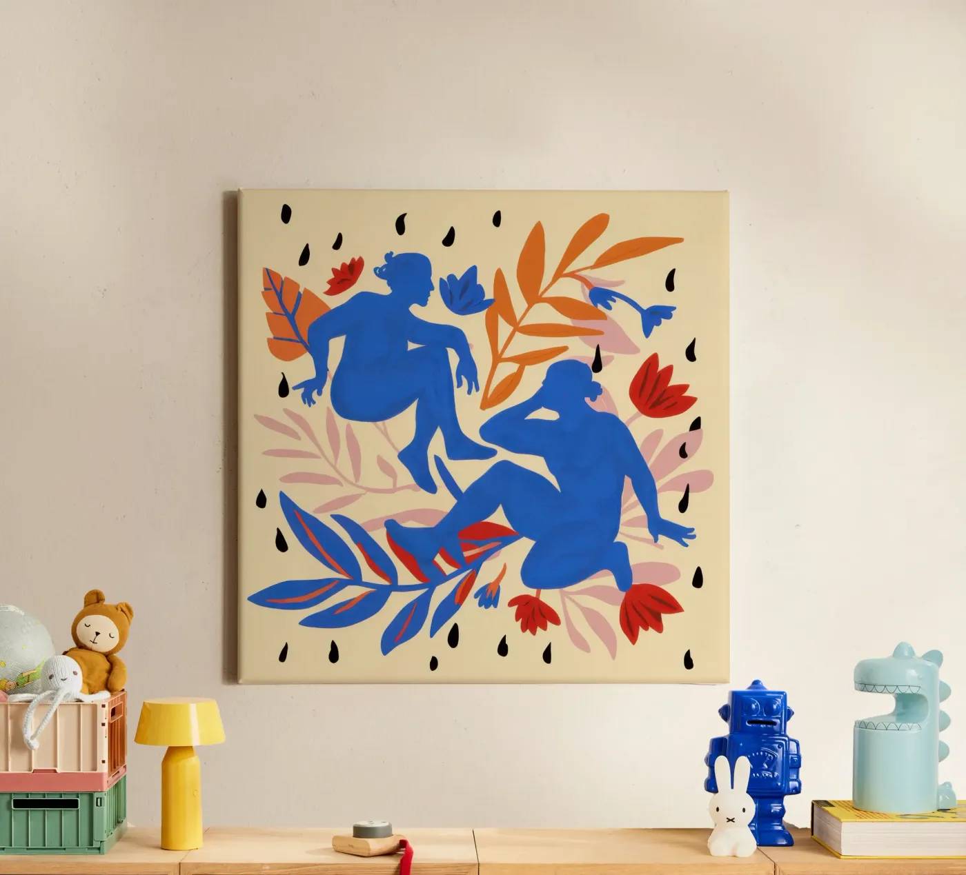 Cerulean Forms Dance canvas by Veil Maya